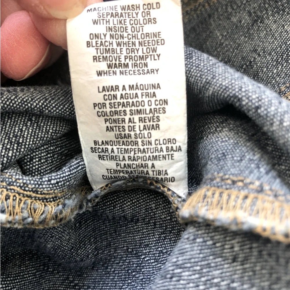 The Children’s Place Stretch Denim Blue Jean Jacket Dark Wash Zip Down Front 7/8